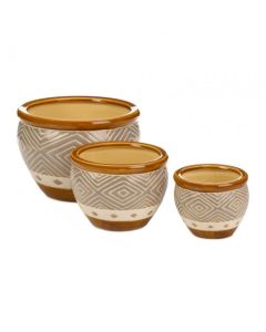 EARTH-TONE TRIM PLANTER TRIO